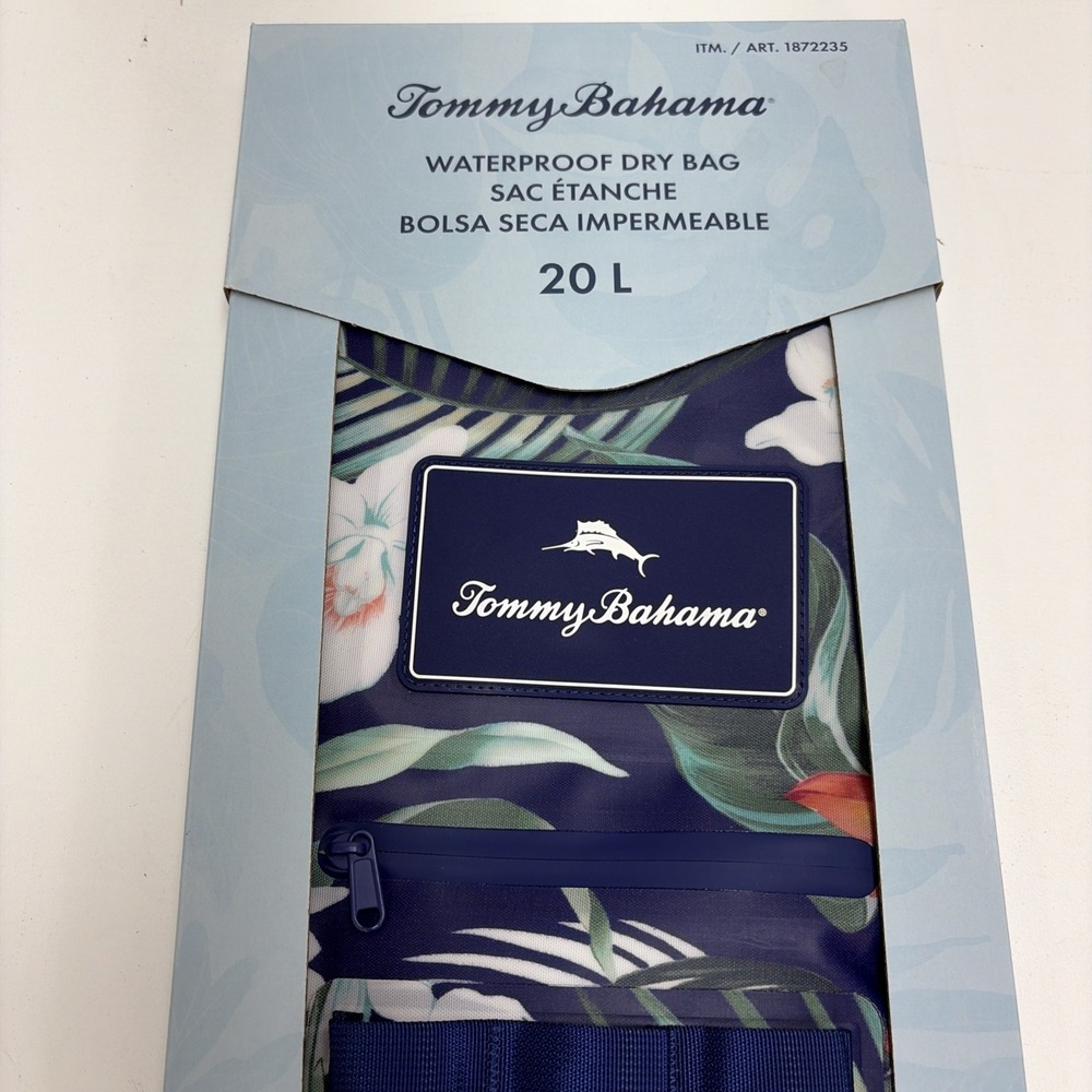 Tommy Bahama 20L Waterproof Dry Bag Blue Striped Beach Kayak Marine Backpack NWT